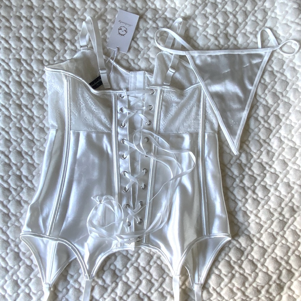 While Lace and Satin Teddy